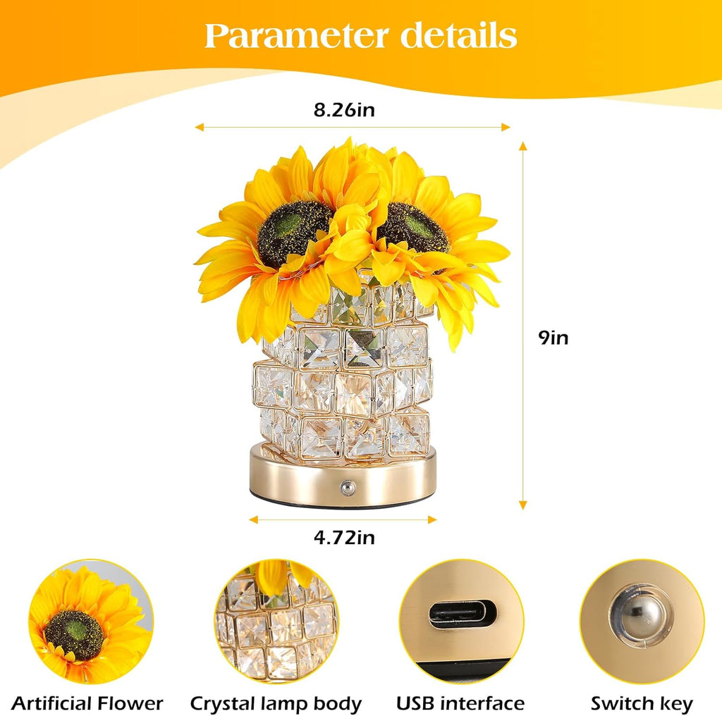 Sunflower Touch Table Lamp, Rechargeable