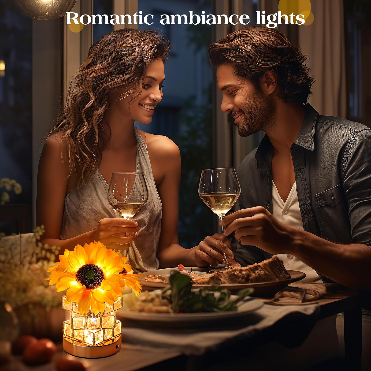 Sunflower Touch Table Lamp, Rechargeable