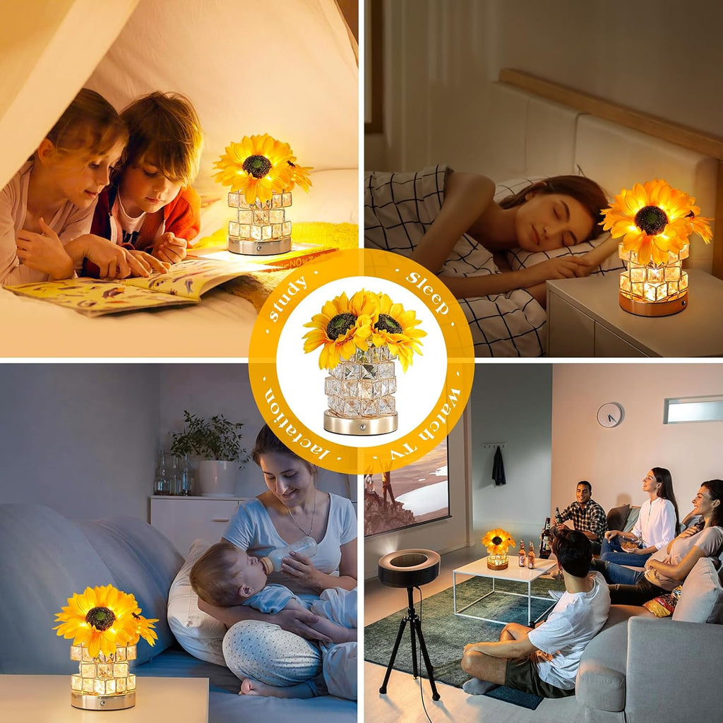 Sunflower Touch Table Lamp, Rechargeable