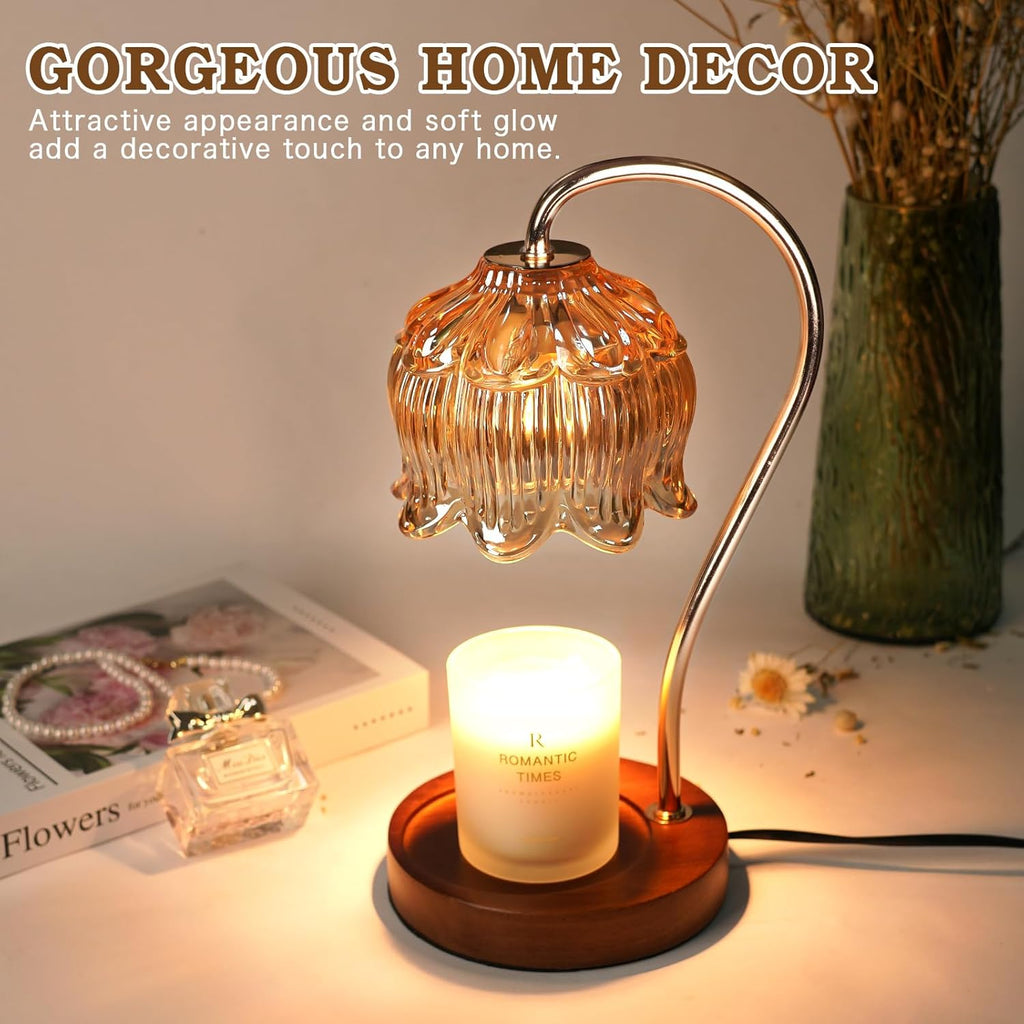Flower Candle Warmer Lamp, Dimmable, Timer, Gift