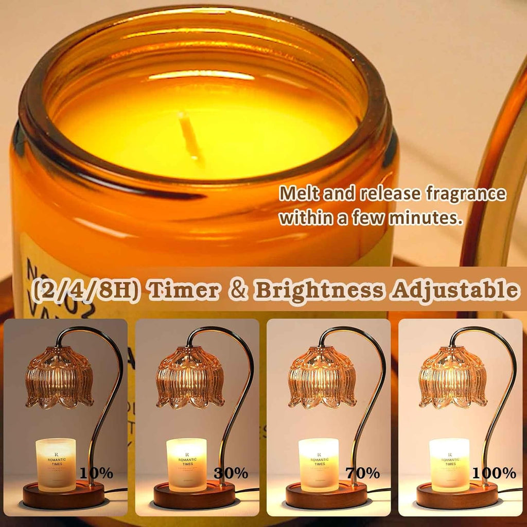 Flower Candle Warmer Lamp, Dimmable, Timer, Gift